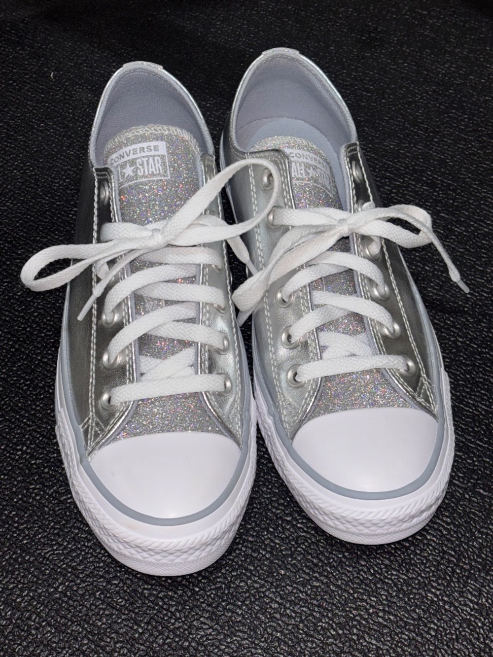 Silver Glitter Converse